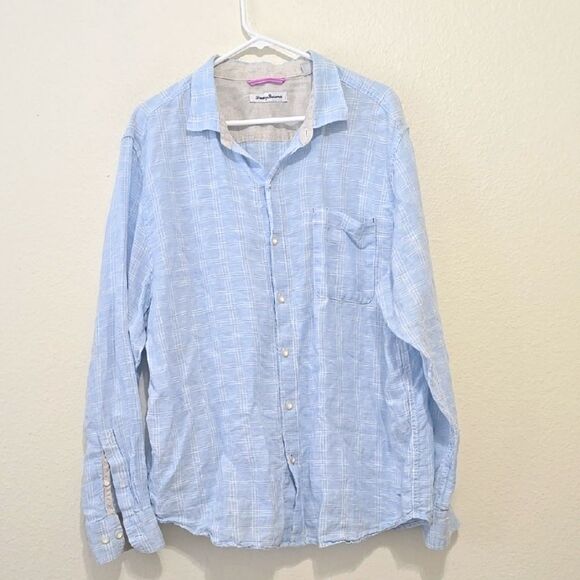 Tommy Bahama Men's Light Blue 100% Linen Casual Shirt X - Picture 1 of 8